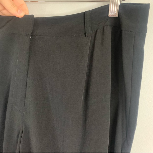 Eileen Fisher Womens Black Pleated Crepe Straight Dress Pants Trousers Tencel 10 - Picture 7 of 13